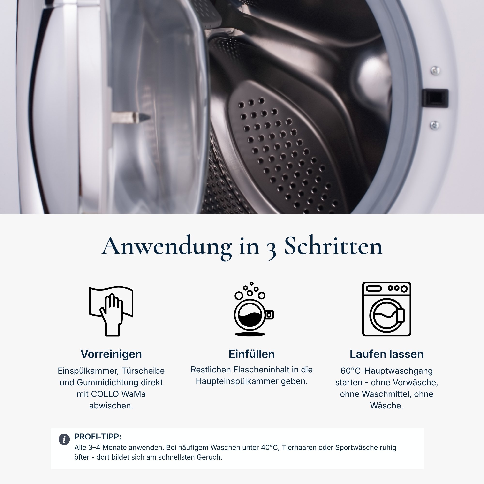 WaMa - Hygienischer Waschmaschinenreiniger gegen Kalk, Schmutz, Gerüche
